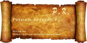 Petruch Kristóf névjegykártya